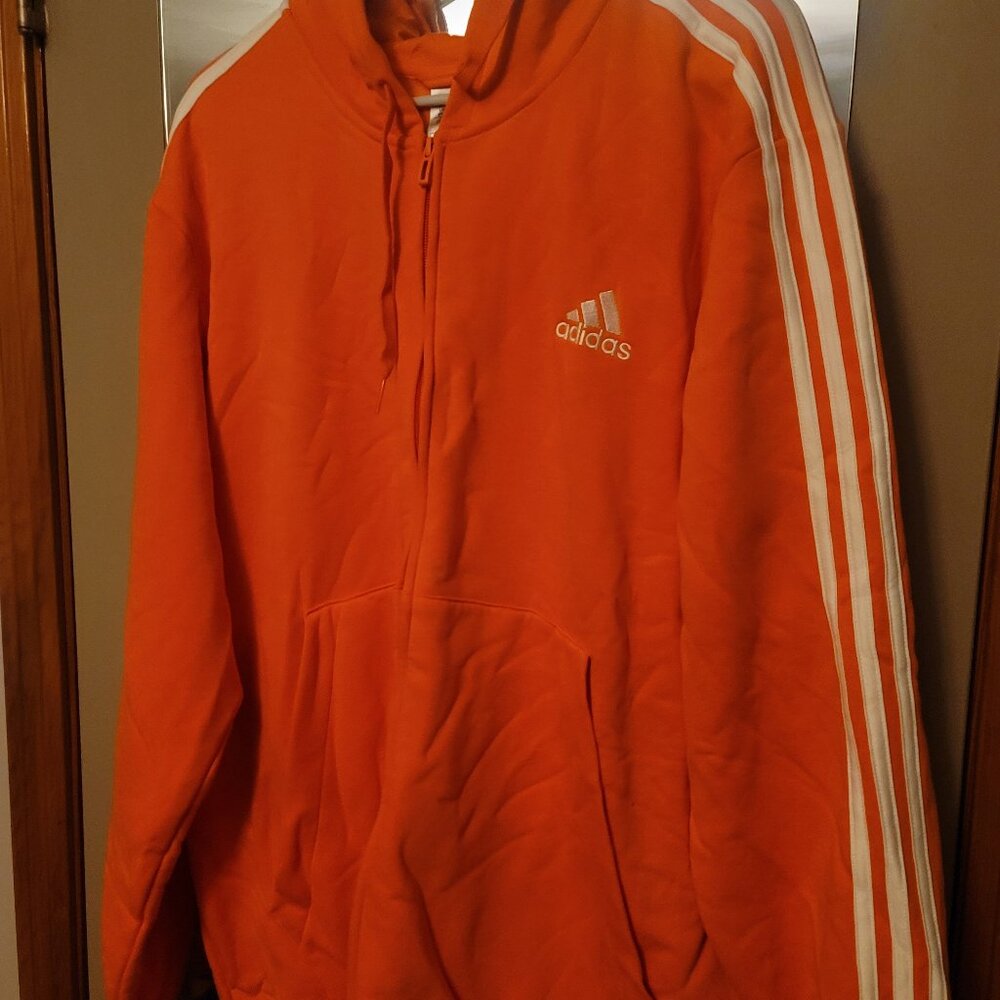Mens Adidas Orange Zip Hoodie 2x